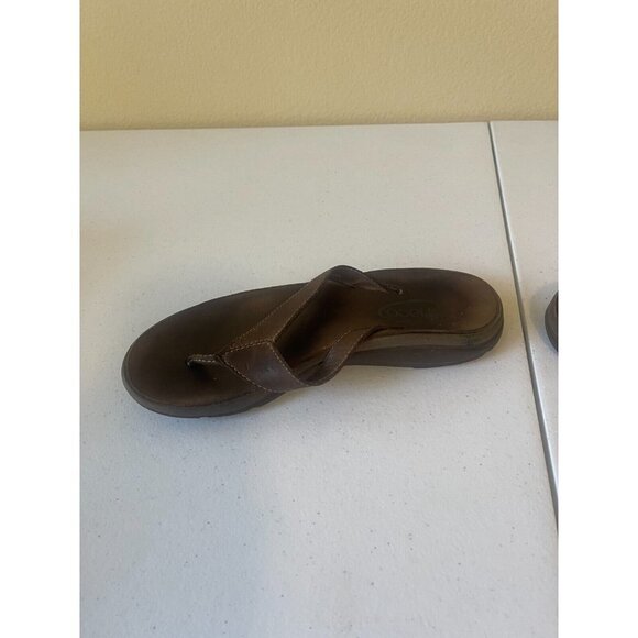 Chaco Sz 6 M Brown Flip Flop Leather Women Sandals - Picture 5 of 15